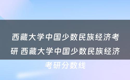 西藏大学中国少数民族经济考研 西藏大学中国少数民族经济考研分数线