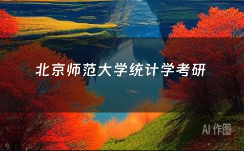 北京师范大学统计学考研 