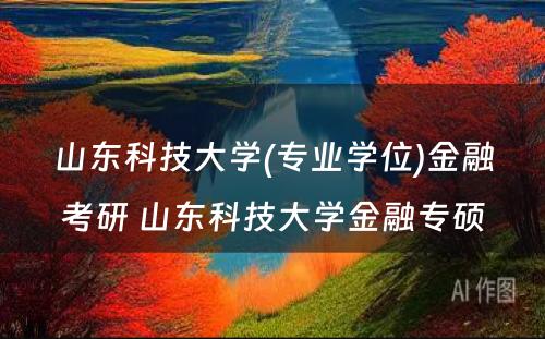 山东科技大学(专业学位)金融考研 山东科技大学金融专硕