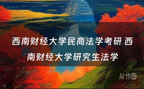 西南财经大学民商法学考研 西南财经大学研究生法学