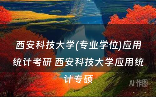 西安科技大学(专业学位)应用统计考研 西安科技大学应用统计专硕