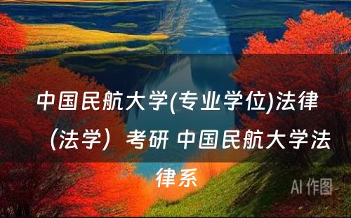 中国民航大学(专业学位)法律（法学）考研 中国民航大学法律系