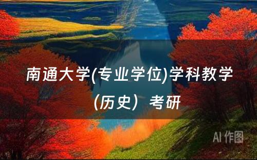 南通大学(专业学位)学科教学（历史）考研 