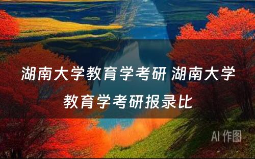 湖南大学教育学考研 湖南大学教育学考研报录比