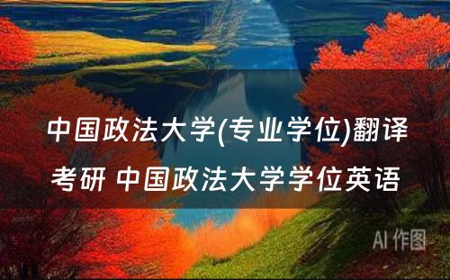 中国政法大学(专业学位)翻译考研 中国政法大学学位英语