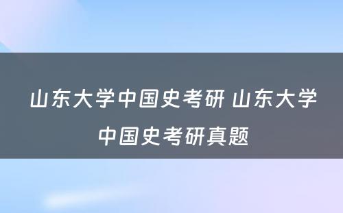 山东大学中国史考研 山东大学中国史考研真题