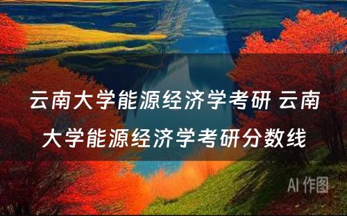 云南大学能源经济学考研 云南大学能源经济学考研分数线