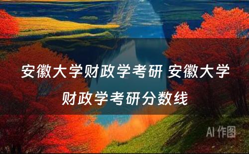 安徽大学财政学考研 安徽大学财政学考研分数线