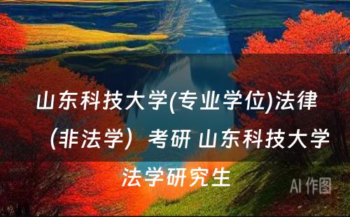 山东科技大学(专业学位)法律（非法学）考研 山东科技大学法学研究生