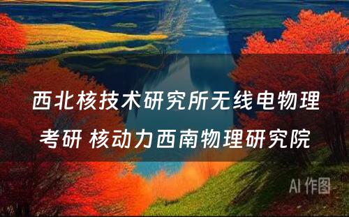 西北核技术研究所无线电物理考研 核动力西南物理研究院