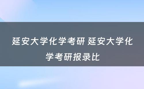 延安大学化学考研 延安大学化学考研报录比