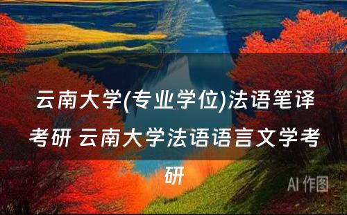 云南大学(专业学位)法语笔译考研 云南大学法语语言文学考研