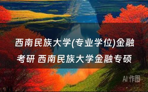 西南民族大学(专业学位)金融考研 西南民族大学金融专硕