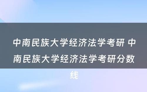 中南民族大学经济法学考研 中南民族大学经济法学考研分数线