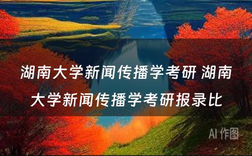 湖南大学新闻传播学考研 湖南大学新闻传播学考研报录比