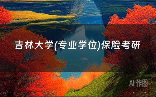 吉林大学(专业学位)保险考研 