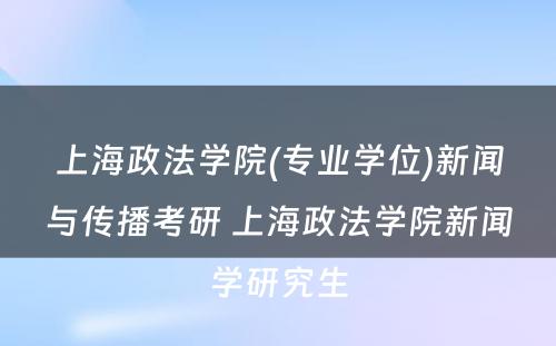 上海政法学院(专业学位)新闻与传播考研 上海政法学院新闻学研究生