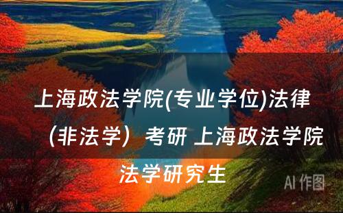 上海政法学院(专业学位)法律（非法学）考研 上海政法学院法学研究生