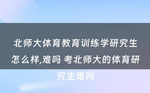 北师大体育教育训练学研究生怎么样,难吗 考北师大的体育研究生难吗