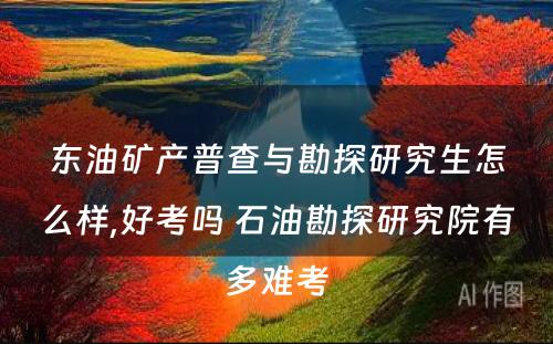 东油矿产普查与勘探研究生怎么样,好考吗 石油勘探研究院有多难考