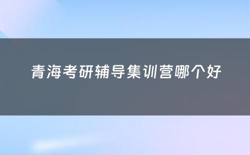 青海考研辅导集训营哪个好