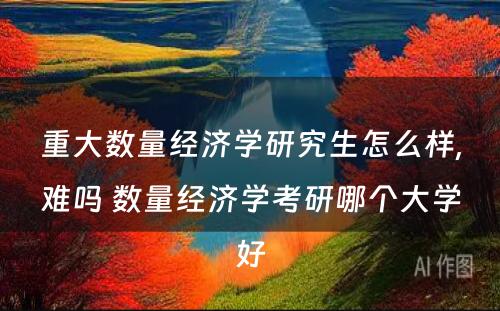 重大数量经济学研究生怎么样,难吗 数量经济学考研哪个大学好