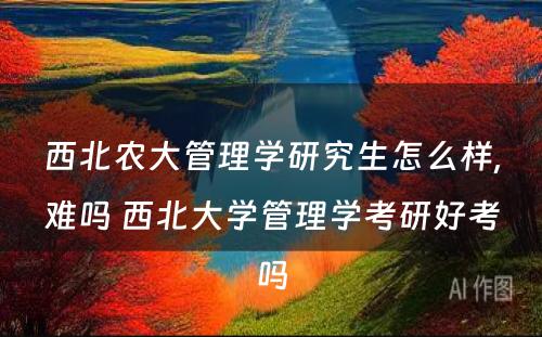 西北农大管理学研究生怎么样,难吗 西北大学管理学考研好考吗