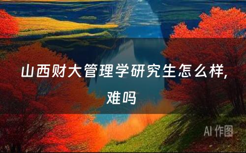 山西财大管理学研究生怎么样,难吗 