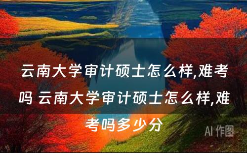 云南大学审计硕士怎么样,难考吗 云南大学审计硕士怎么样,难考吗多少分