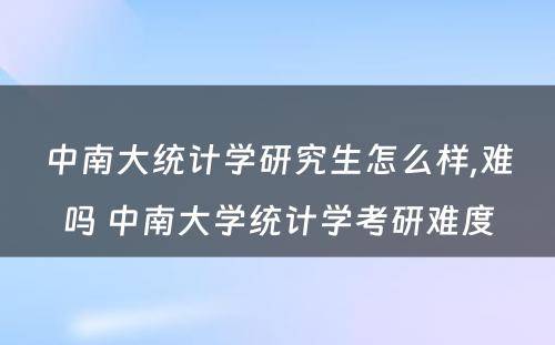 中南大统计学研究生怎么样,难吗 中南大学统计学考研难度