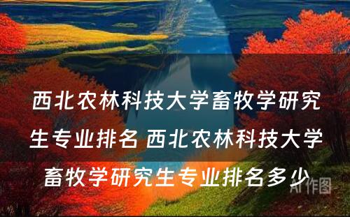 西北农林科技大学畜牧学研究生专业排名 西北农林科技大学畜牧学研究生专业排名多少