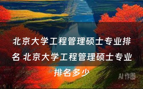 北京大学工程管理硕士专业排名 北京大学工程管理硕士专业排名多少