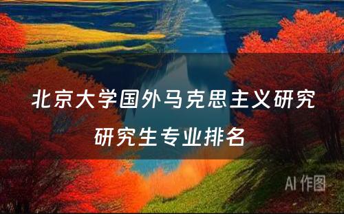 北京大学国外马克思主义研究研究生专业排名 