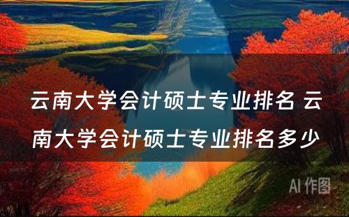 云南大学会计硕士专业排名 云南大学会计硕士专业排名多少