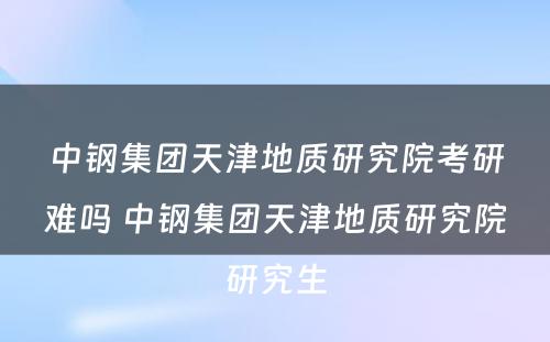 中钢集团天津地质研究院考研难吗 中钢集团天津地质研究院研究生