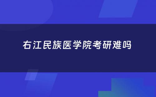 右江民族医学院考研难吗 