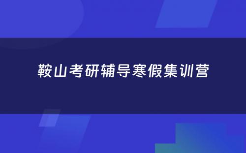 鞍山考研辅导寒假集训营