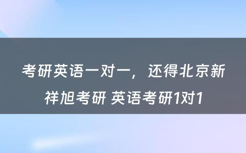 考研英语一对一，还得北京新祥旭考研 英语考研1对1