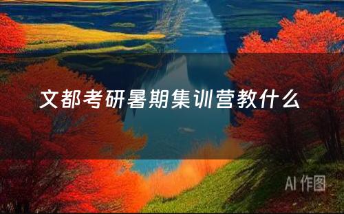 文都考研暑期集训营教什么 