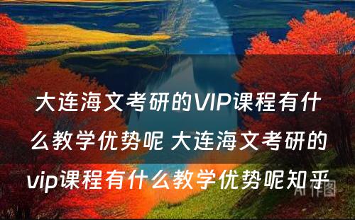 大连海文考研的VIP课程有什么教学优势呢 大连海文考研的vip课程有什么教学优势呢知乎