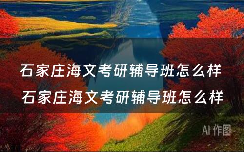 石家庄海文考研辅导班怎么样 石家庄海文考研辅导班怎么样