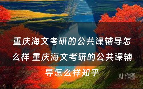 重庆海文考研的公共课辅导怎么样 重庆海文考研的公共课辅导怎么样知乎