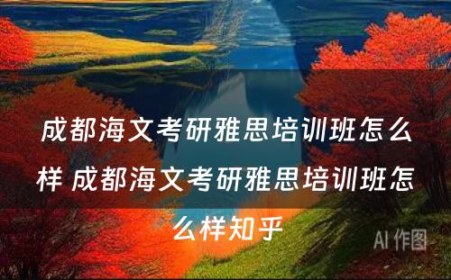 成都海文考研雅思培训班怎么样 成都海文考研雅思培训班怎么样知乎