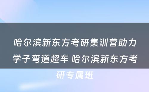 哈尔滨新东方考研集训营助力学子弯道超车 哈尔滨新东方考研专属班