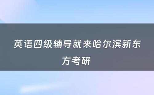 英语四级辅导就来哈尔滨新东方考研 