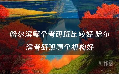 哈尔滨哪个考研班比较好 哈尔滨考研班哪个机构好