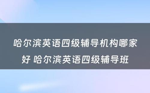 哈尔滨英语四级辅导机构哪家好 哈尔滨英语四级辅导班