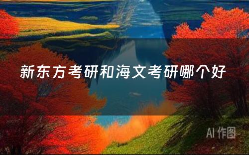 新东方考研和海文考研哪个好 