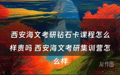 西安海文考研钻石卡课程怎么样贵吗 西安海文考研集训营怎么样