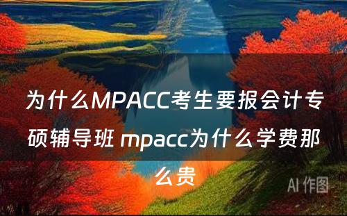 为什么MPACC考生要报会计专硕辅导班 mpacc为什么学费那么贵